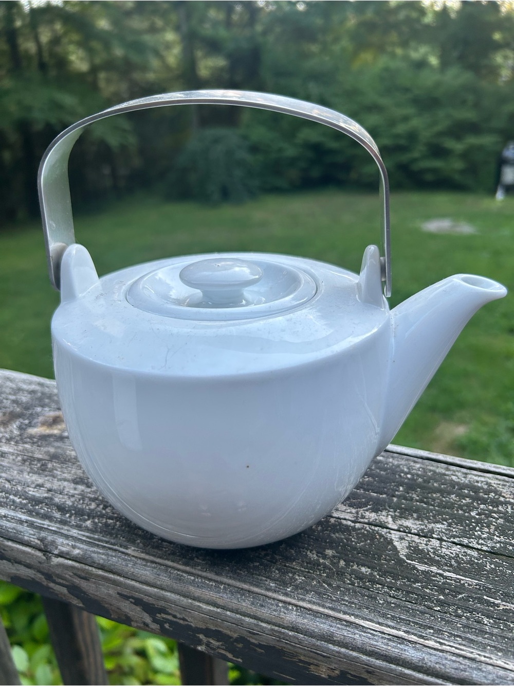 Crate&Barrel White Porcelain Teapot